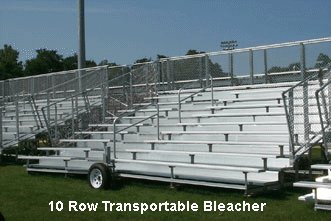 10 Row - 15ftL -Preferred Transportable Bleacher (2 foot planks)-  Seats 100 - Weight 2550lbs.