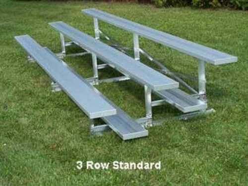 Standard Height Bleachers -3 Row -27ftL -Single Footplank Aluminum Understructure