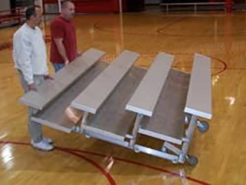 image of TNR-0409ALRS 4 Row 9L Low Rise Single Foot Plank Tip n Roll Bleacher