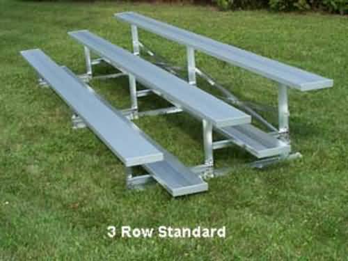 Standard Height Bleachers -3 Row -15ftL -Single Footplank Aluminum Understructure