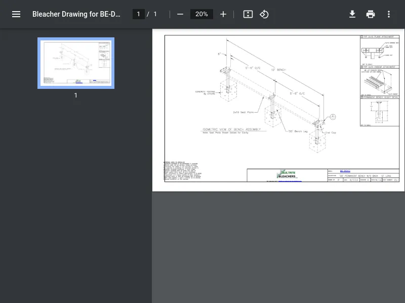 thumbnail image for Drawing w/ Measurements (L x W x H)