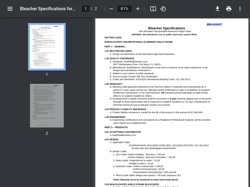 thumbnail image for Specifications